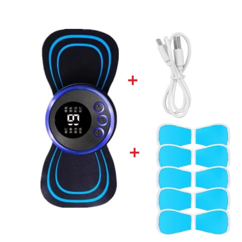 EMS Neck Massage Electric Massager Cervical Neck Back Patch 8 Mode Pulse Muscle Stimulator Portable Relief Pain